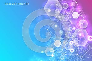 Big Data Visualization Background. Modern futuristic virtual abstract background. Science network pattern, connecting