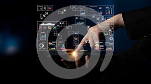 Big Data Visualization and Business Analytics Dashboard Grid Motif