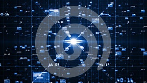 Big data visualization concept. Machine learning algorithms. Analysis of information. Technology data and binary code network