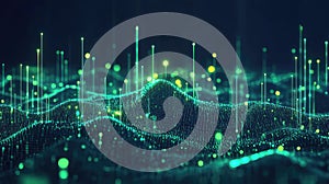 Big data visualization displaying network technology and computing