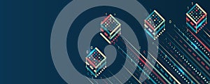 Big data visualization. A dynamic array of information. Data sorting process. Big data stream futuristic infographics. File