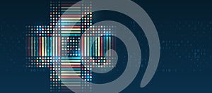 Big data visualization. A dynamic array of information. Data sorting process. Big data stream futuristic infographics. File