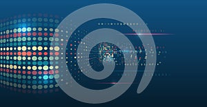 Big data visualization. A dynamic array of information. Data sorting process. Big data stream futuristic infographics. File