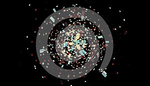 Big data visualization. Fractal element. lines and dots