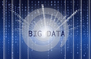 Big data visualization. Fractal element with lines and dots array. Big data connection complex. Graphic abstract