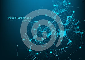 Big data visualization. Fractal element with lines and dots array. Big data connection complex. Graphic abstract background.