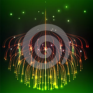 Big data visualization. Fractal element with lines and dots array. Big data connection complex. Graphic abstract