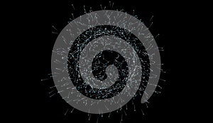 Big data visualization. Fractal element. lines and dots