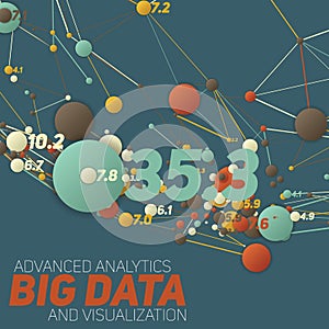 Big data visualization. Futuristic infographic. Information aesthetic design. Visual data complexity.