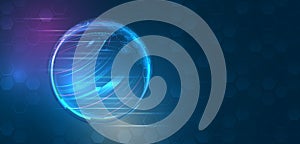 Big data visualization. Futuristic network or business analytics. Structuring the flow of information. Data analytics concept.