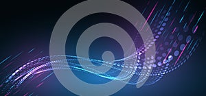 Big data visualization. Futuristic network or business analytics. Structuring the flow of information. Data analytics concept.