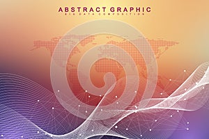 Big data visualization. Geometric abstract background visual information complexity. Futuristic infographics design