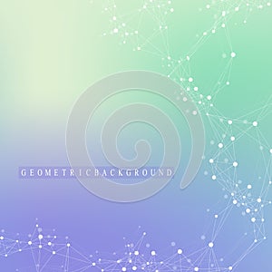 Big data visualization. Graphic abstract background communication. Perspective backdrop. Minimal array. Digital data