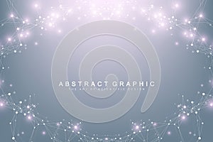 Big data visualization. Graphic abstract background communication. Perspective backdrop. Minimal array. Digital data
