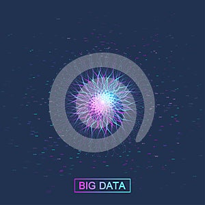 Big data visualization. Graphic abstract background communication. Perspective backdrop. Minimal array. Digital data