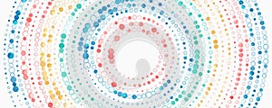 Big data visualization. Information analytics concept. Abstract stream information with circles array and binary code. Filtering