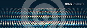 Big data visualization. Information analytics concept. Abstract stream information. Filtering machine algorithms. Sorting binary