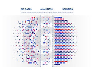 El gran datos visualización. analítica. abstracto actual. filtración máquina. cambiando doble 