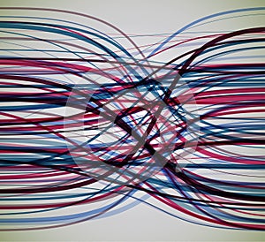 Big data visualization. Information analytics concept. Abstract stream information with line array. Filtering machine