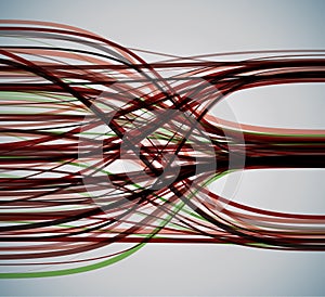 Big data visualization. Information analytics concept. Abstract stream information with line array. Filtering machine