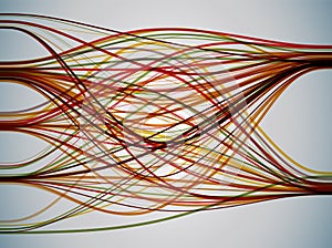 Big data visualization. Information analytics concept. Abstract stream information with line array. Filtering machine