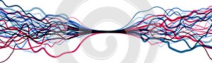 Big data visualization. Information analytics concept. Abstract stream information with line array. Filtering machine