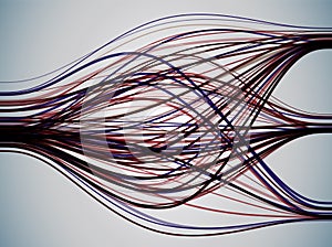 Big data visualization. Information analytics concept. Abstract stream information with line array. Filtering machine