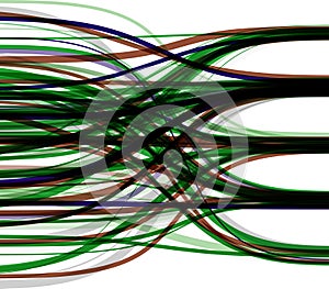 Big data visualization. Information analytics concept. Abstract stream information with line array. Filtering machine