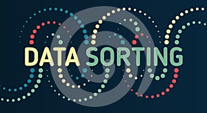 Big data visualization. Information analytics concept. Sorting data. Vector Waves technology background. Abstract stream