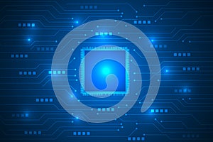 Big data visualization with light binary code background.