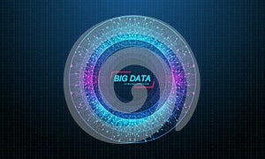 Big Data Visualization Logo Template concept. Ideas Design Element For Internet Technology. Quantum Computing Technology