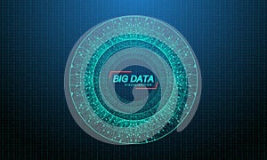 Big Data Visualization Logo Template concept. Quantum Computing Technology. Artificial Intelligence. IOT Banner