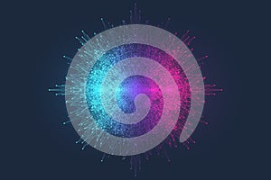 Big data visualization. Big data machine learning algorithms. Data array visualization. Visual information complexity