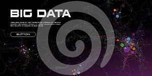 Big data visualization. Neural brain connections. Machine learning algorithms. Neural network. Abstract science