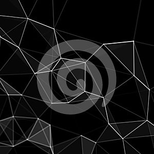 Big data visualization. Science background. Big data complex with compounds. Lines plexus