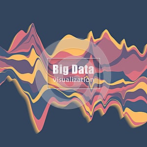 Big data visualization. Stream graph. Vector Illustration.