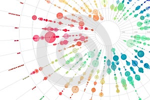 Big data visualization. Visual information complexity. Big data analytics representation. Abstract data graph. Science background