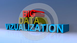 Big data vizualization on blue photo
