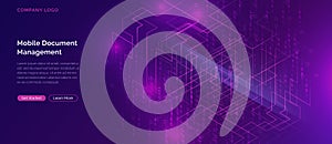 Big data waterfall, streams of digital binary code