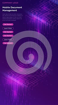 Big data waterfall, streams of digital binary code