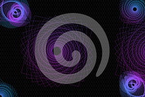Big data wave visualization, binary code and line wave pattern