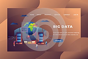 Big Data - Web Page Header Landing Page Template Illustration