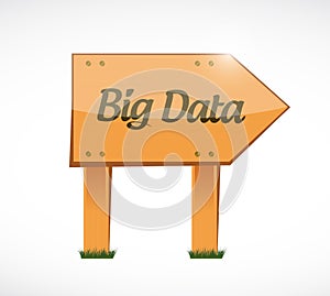 Big data wood sign concept illustration