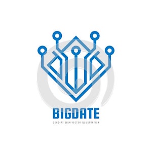 Big date blockchain - concept business logo template vector illustration. Future technology creative sign. Digital cryptocurrency