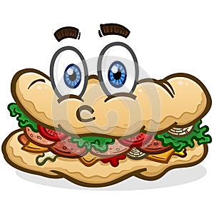 Submarine Sandwich Cartoon Character Illustration photo