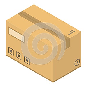 Big delivery box icon, isometric style