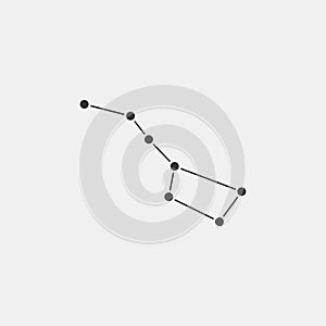 Big Dipper constellation icon isolated on gray background. Ursa Major icon