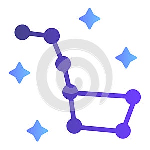 Big Dipper flat icon. Constellation Ursa Major color icons in trendy flat style. Stars gradient style design, designed