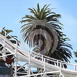 Big Dipper train ride In Melbourne VIC Australia on a sunny blue sky day