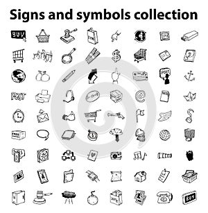 Big doodle set, collection icon